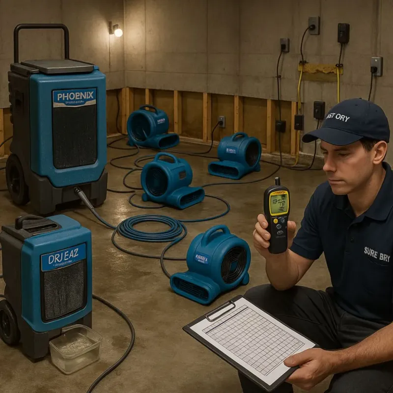 Structural Drying and Dehumidification process in Clyde, NY